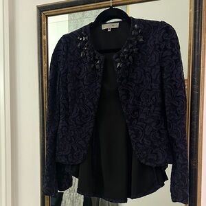 Elegant Black and Purple Blazer